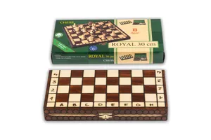 Jeu d'Échecs Artisanal en Bois Boite du Jeu d'Échecs Artisanal en Bois