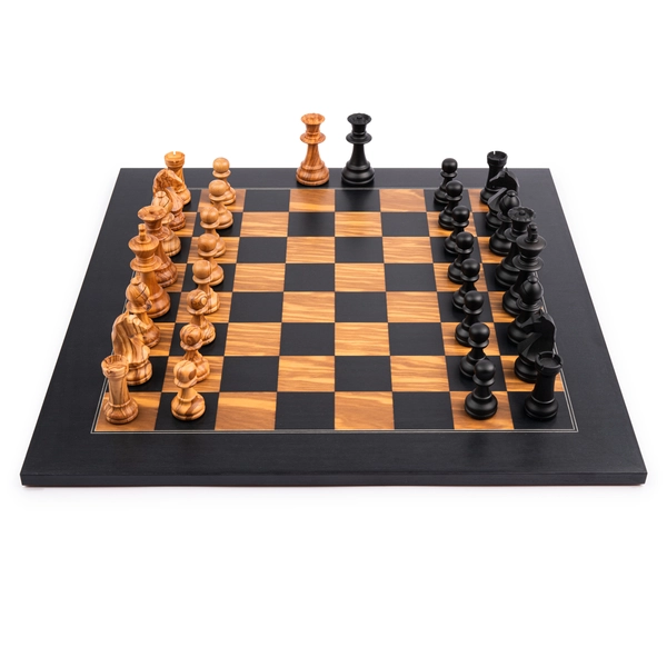 Jeu d'Échecs en Bois d'Olivier Taille 4 Jeu d'Échecs en Bois d'Olivier Taille 4 avec reines supplémentaires