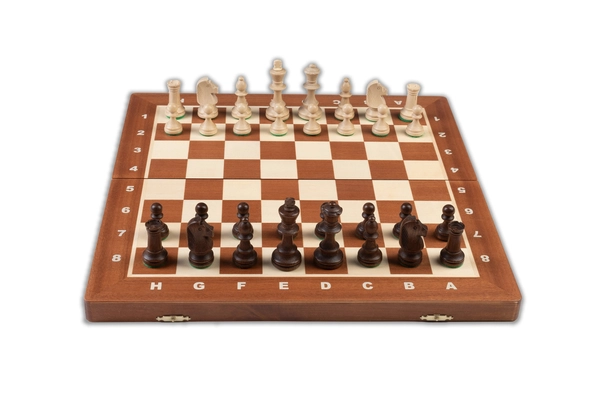 Jeu d'Échecs Pliable Taille 4 Echiquier en Bois Pliable et pièces d'échecs Taille 4