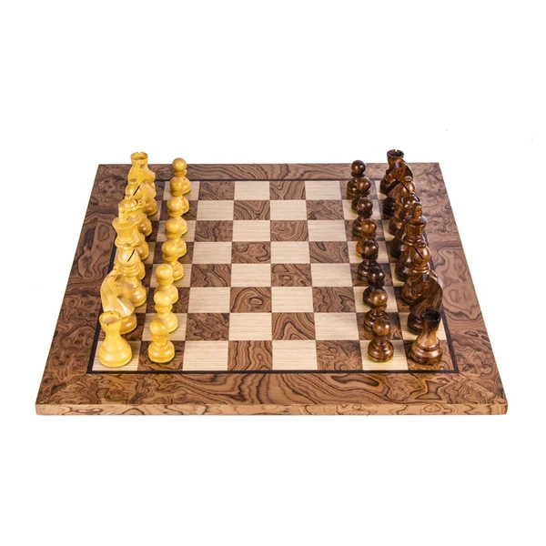 Jeu d'Échecs en Ronce de Noyer Taille 5